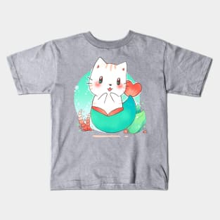 Cat Mermaid - Purrmaid chibi Kids T-Shirt